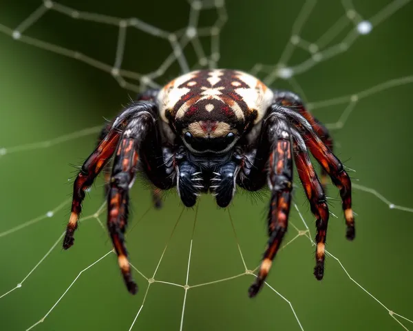 O corpo de uma aranha está focalizado em 4