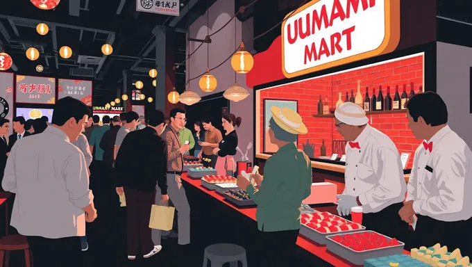 Opções de comida para a Festa do Block Party da Mart Umami em 2025