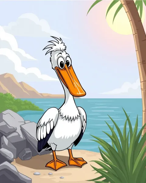 Pelican Cartoon Pictures Displayam Landscapes Fantásticos