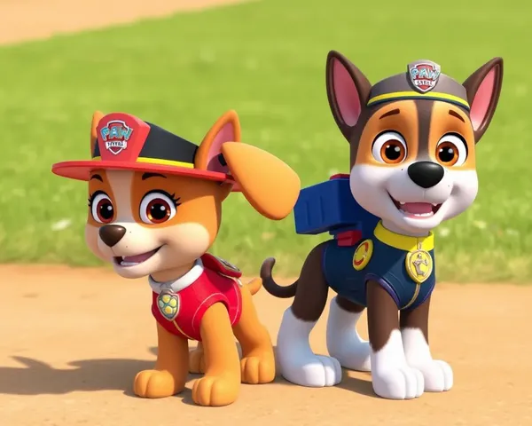 Personagens de PNG do Paw Patrol em Tamanhos Diferentes