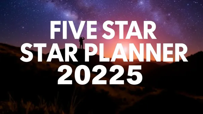 Planejador Cinco Estrelas 2025-25 para Planejamento Diário