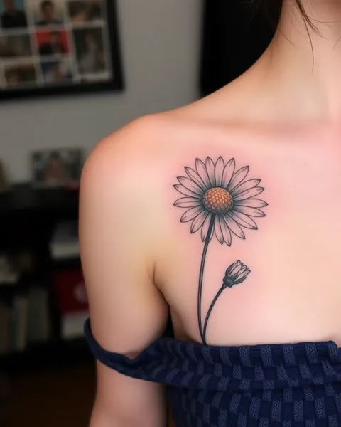 Projetos de Tatuagem de Margarida Enfantil para Encanto Jocoso