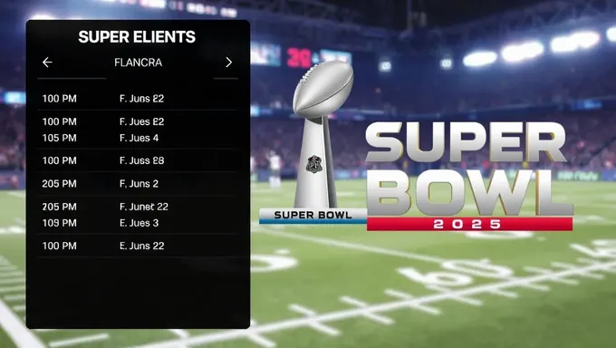 Qual é o horário do Super Bowl agendado para 2025