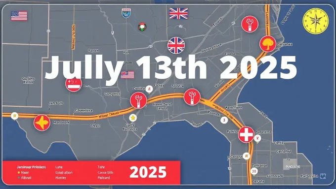 Rota do Mapa da Ralley em 13 de Julho de 2025