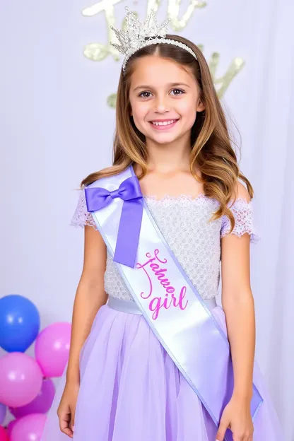 Sash do aniversário da menina brilhando com alegria