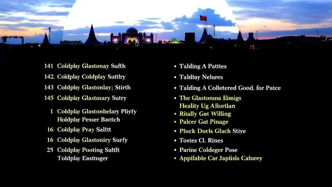 Setlist do Glastonbury 2025: O Desempenho da Coldplay Será Inesquecível