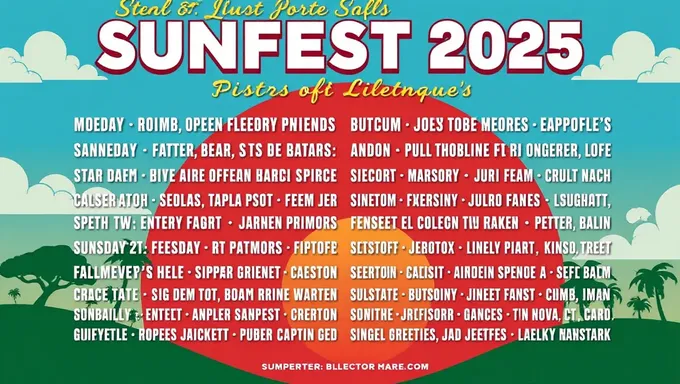 Sunfest 2025 Lineup Boasts Diverse Music Genres - O line-up do Sunfest 2025 destaca gêneros musicais diversificados