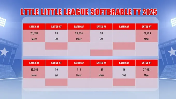 Série Mundial de Softbol Infantil de 2025 Cronograma Revelado