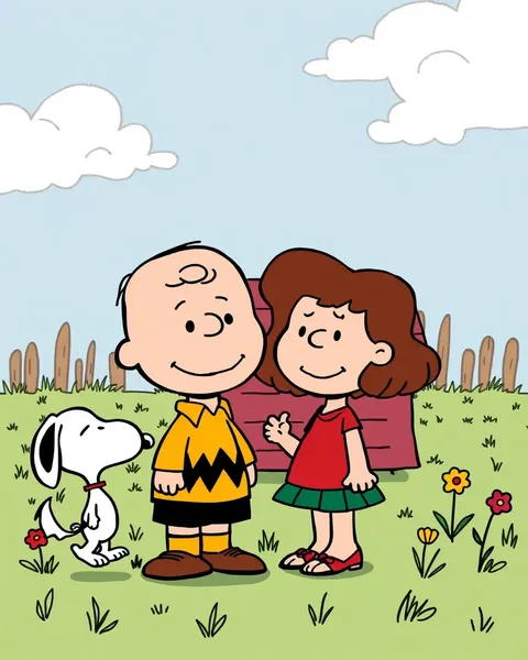 Série de Imagens de Peanuts de Cartuns Clássico e Animado Resumo