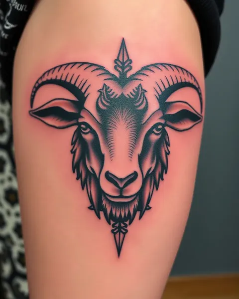 Tatuagem de Cabra: Arte de Design Bonito