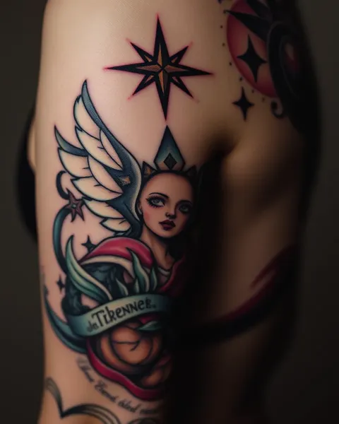 Tatuagens Celestiais: Desenhos Decorativos das Estrelas