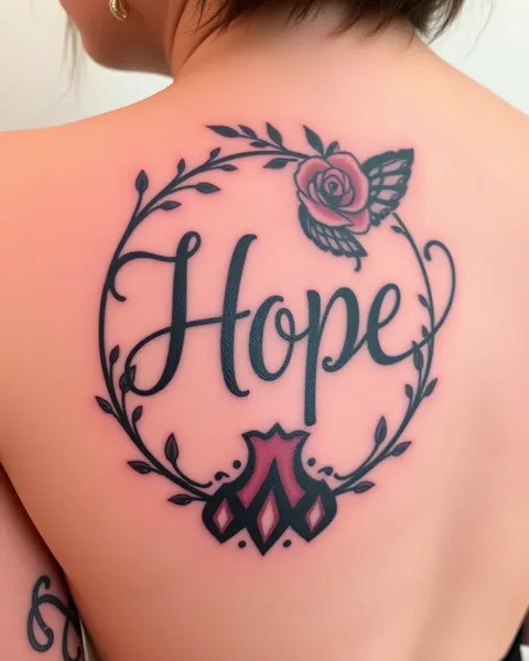 Tatuagens com Esperança e Força Interna Unidas