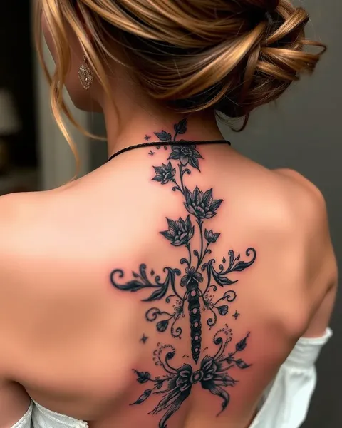 Tatuagens de Espinha Inspiradoras para a Força Feminina