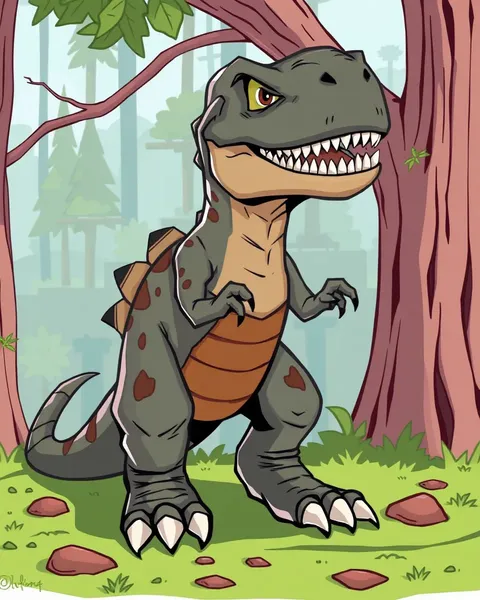 Tesouros de Imagens de Cartoon de Trex para Projetos Criativos