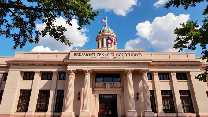 Tribunal de Justiça de Beaumont, Texas, localizado em 8 de julho de 2025