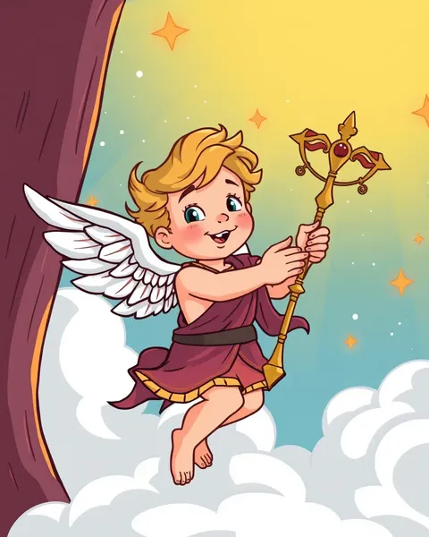 Uma Imagem de Cartoon de Cupido Brincando de Maldade