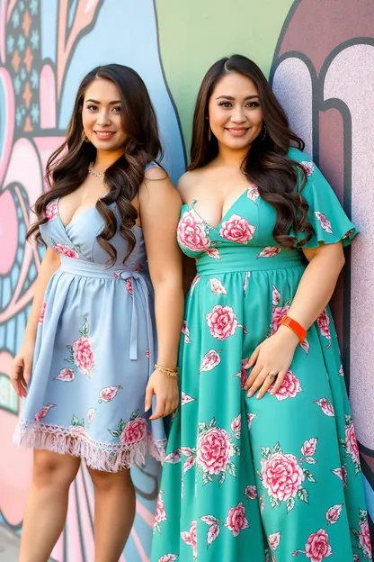 Vestidos de Estampa Plus Size para Senhoras Fashionáveis