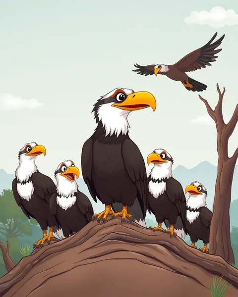 Vultures Cartoon em Imagens Coloridas